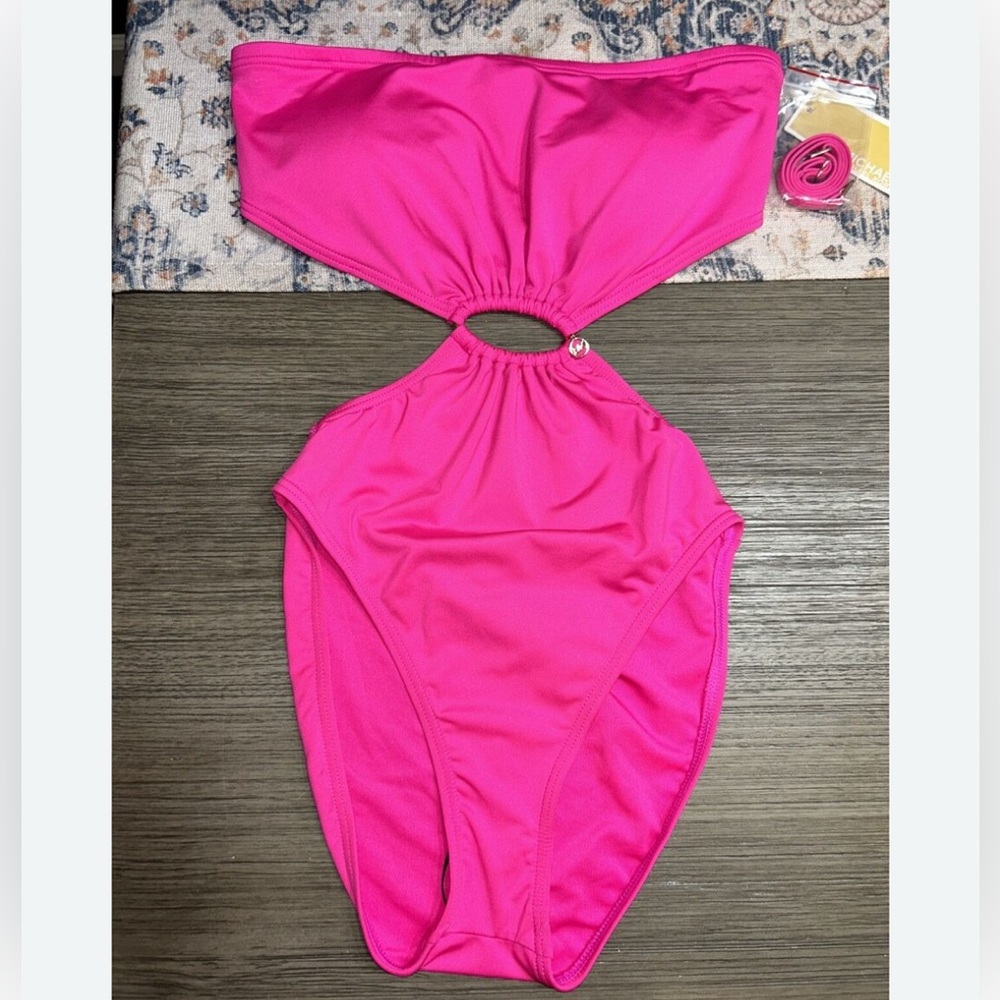 NEW MICHAEL Michael Kors One Piece Swimsuit Ultra Pink Size 6